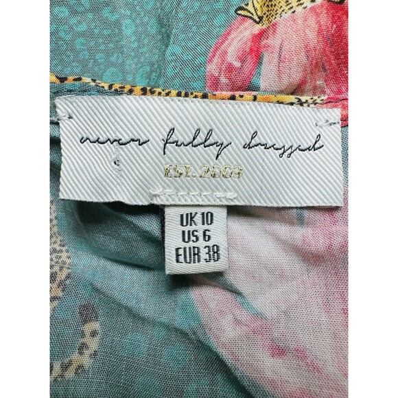 Never‎ Fully Dressed Colorful Cheetah Long Sleeve Midi Modest Dress US 6 - Picture 11 of 16